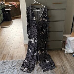 Black and White Graphic Jumpsuit